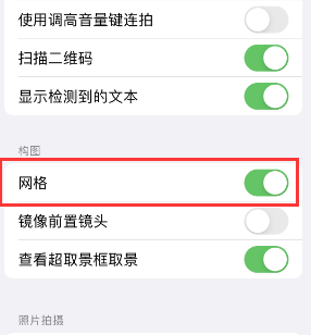 齐河苹果手机维修网点分享iPhone如何开启九宫格构图功能 