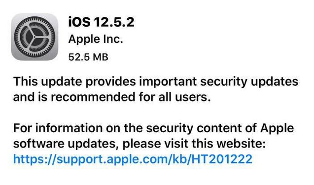 齐河苹果手机维修分享iOS12.5.2发布，建议所有老苹果用户安装 